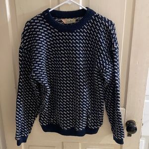 L.L.Bean Vintage Nordic Fisherman Birdseye Wool Sweater